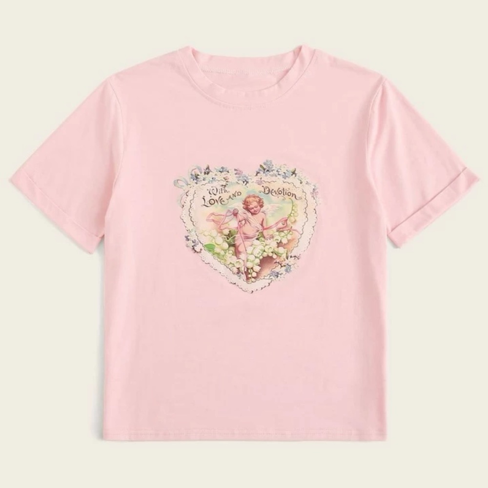 [SOLD ON DEPOP] ANGEL LOVE & DEVOTION T-SHIRT